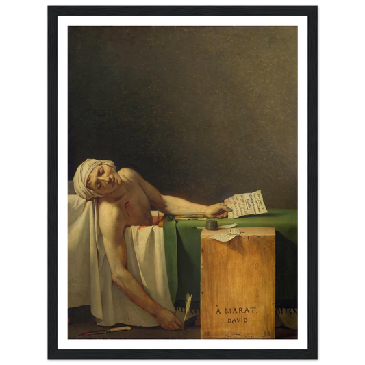 Marat Assassinated (1793) Art Print | Jacques Louis David - Framed Poster - 30x40 cm / 12x16″ - Black frame