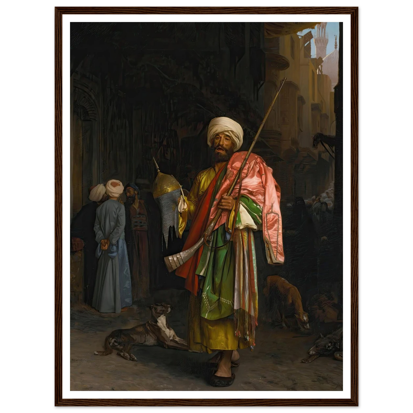 Marchand Ambulant Au Caire Art Print | Jean Leon Gerome - Framed Poster - 30x40 cm / 12x16″ - Black frame