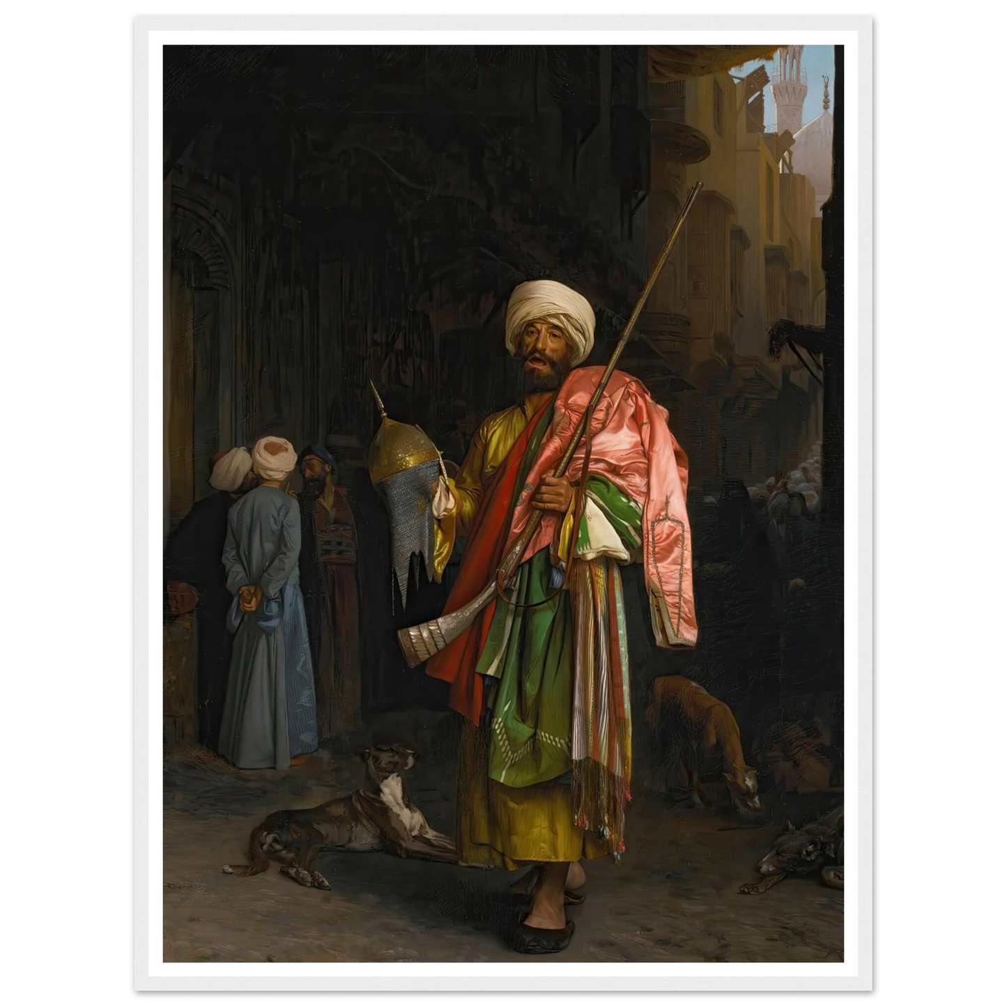 Marchand Ambulant Au Caire Art Print | Jean Leon Gerome - Framed Poster - 30x40 cm / 12x16″ - Black frame