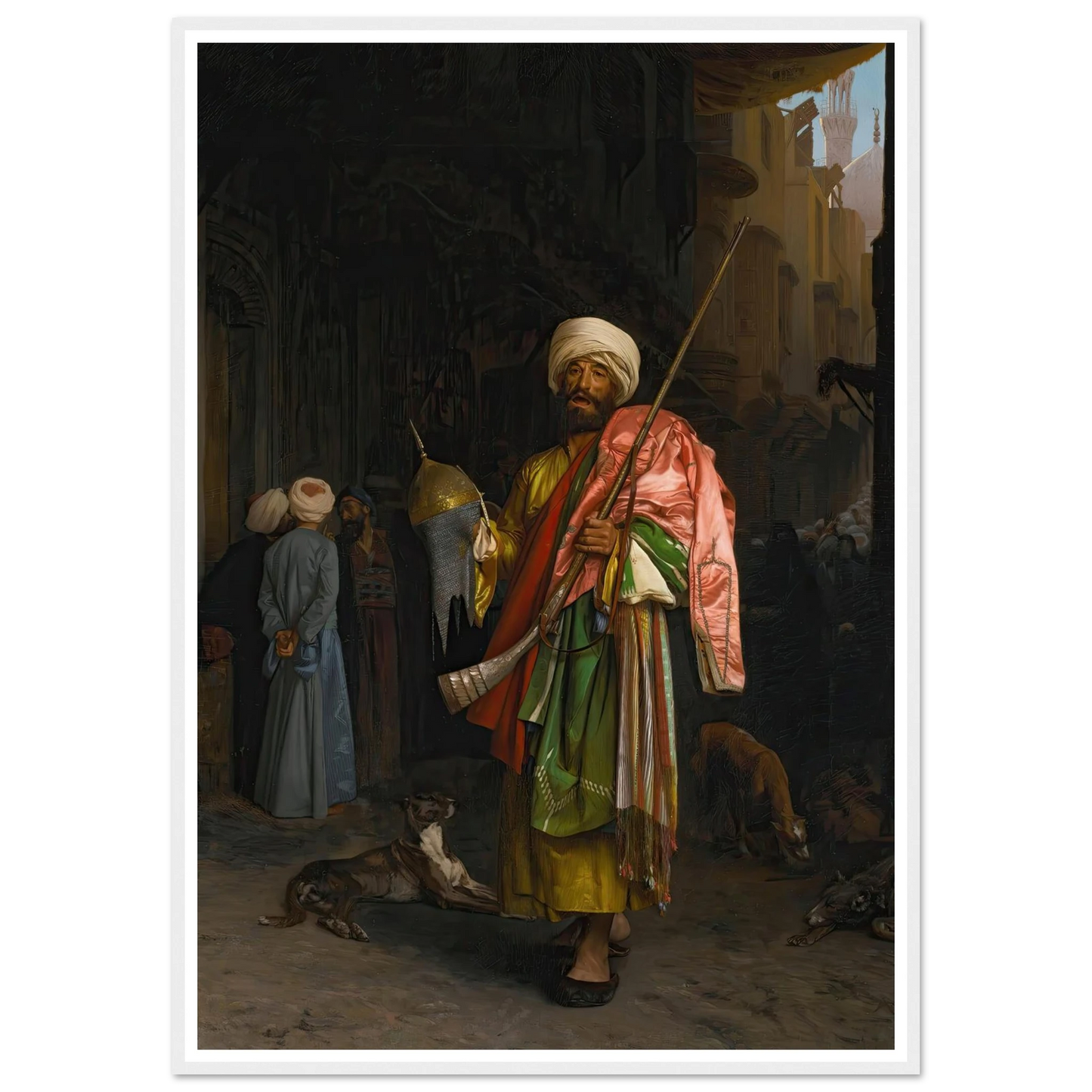 Marchand Ambulant Au Caire Art Print | Jean Leon Gerome - Framed Poster - 30x40 cm / 12x16″ - Black frame