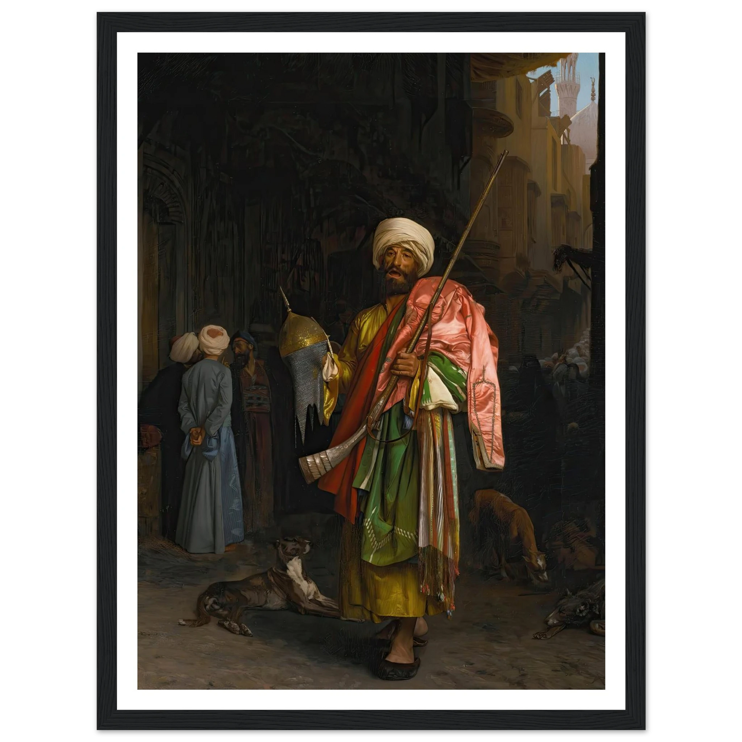 Marchand Ambulant Au Caire Art Print | Jean Leon Gerome - Framed Poster - 30x40 cm / 12x16″ - Black frame