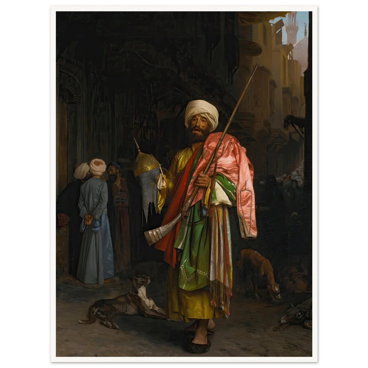 Marchand Ambulant Au Caire Art Print | Jean Leon Gerome - Framed Poster - 30x40 cm / 12x16″ - Black frame