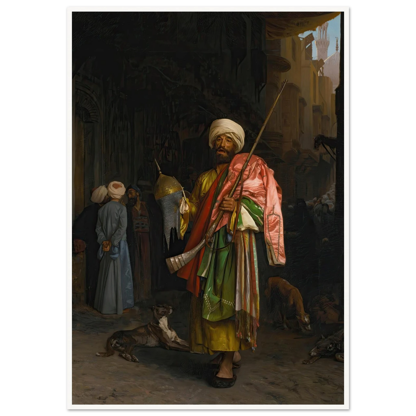 Marchand Ambulant Au Caire Art Print | Jean Leon Gerome - Framed Poster - 30x40 cm / 12x16″ - Black frame
