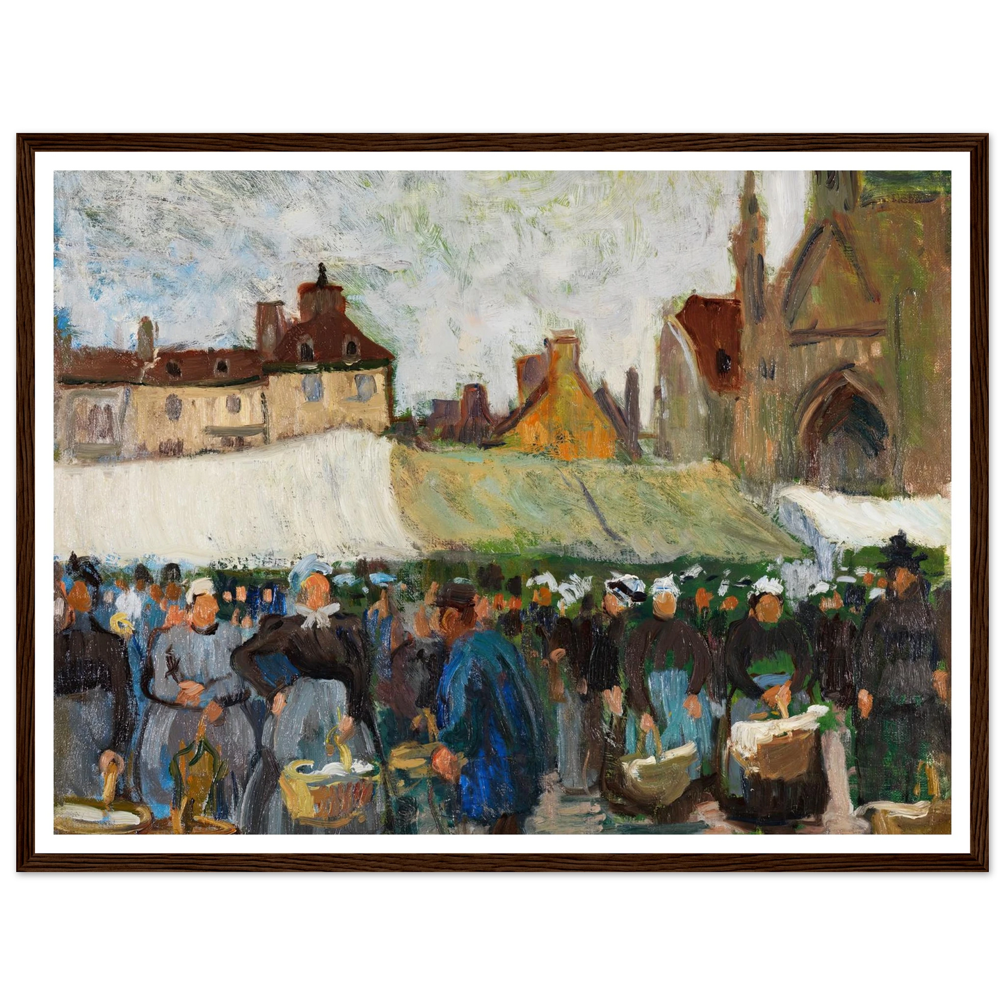 Marché à Falaise (Markt in Falaise) (1905) Art Print | Raoul Dufy - Framed Poster - 30x40 cm / 12x16″ - Black frame