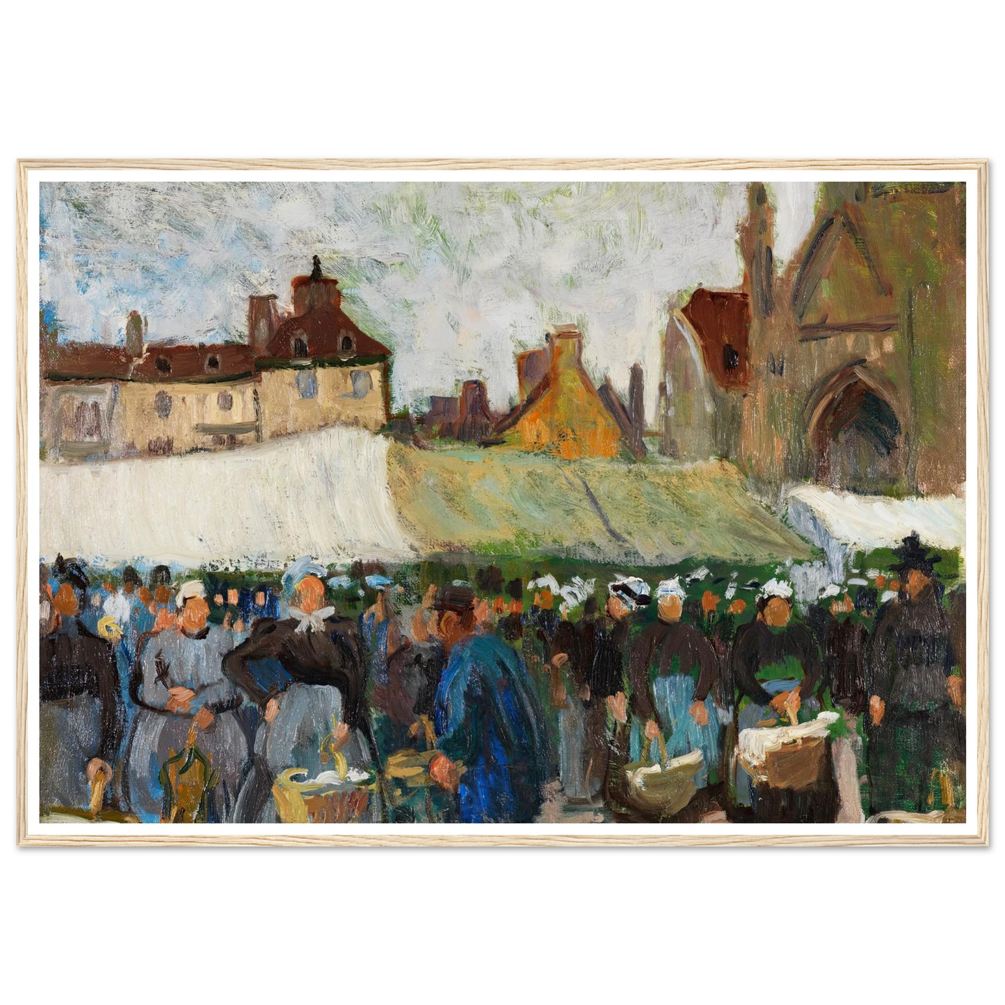 Marché à Falaise (Markt in Falaise) (1905) Art Print | Raoul Dufy - Framed Poster - 30x40 cm / 12x16″ - Black frame