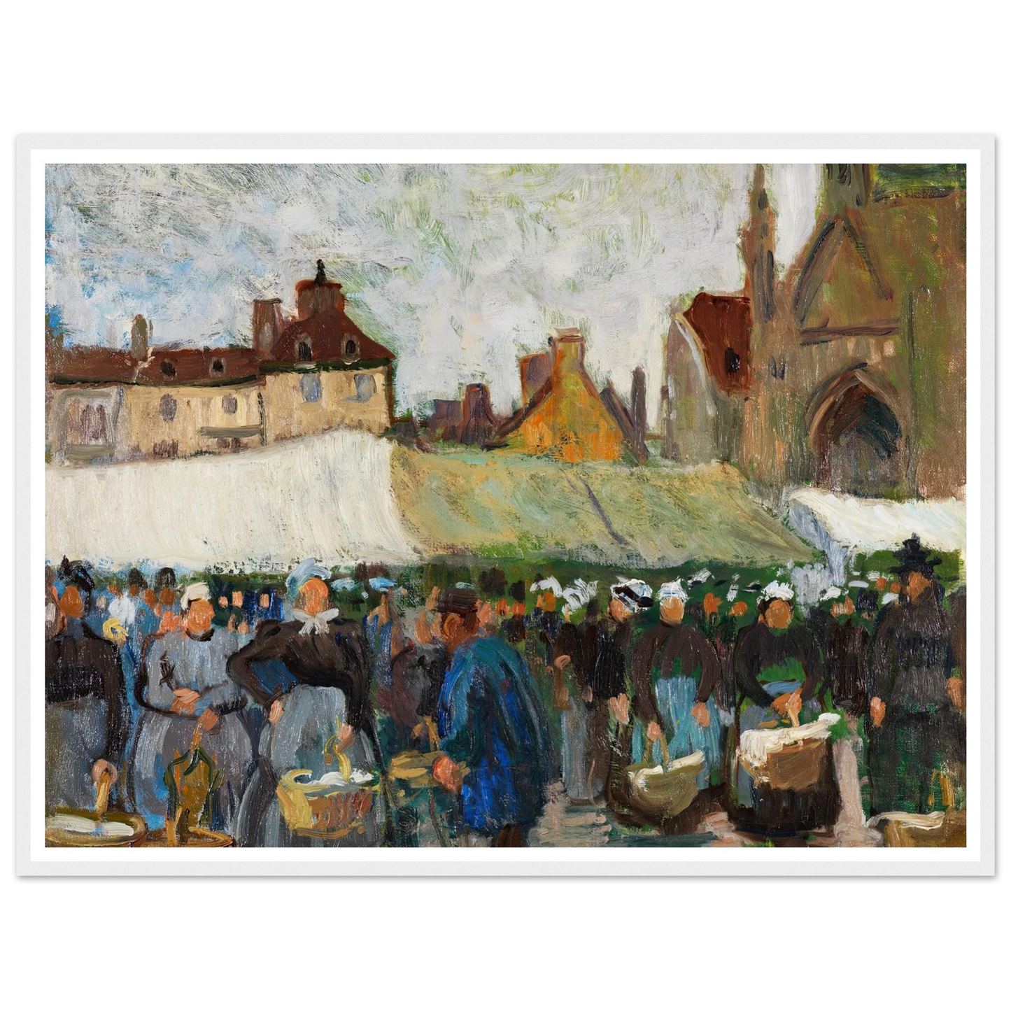 Marché à Falaise (Markt in Falaise) (1905) Art Print | Raoul Dufy - Framed Poster - 30x40 cm / 12x16″ - Black frame