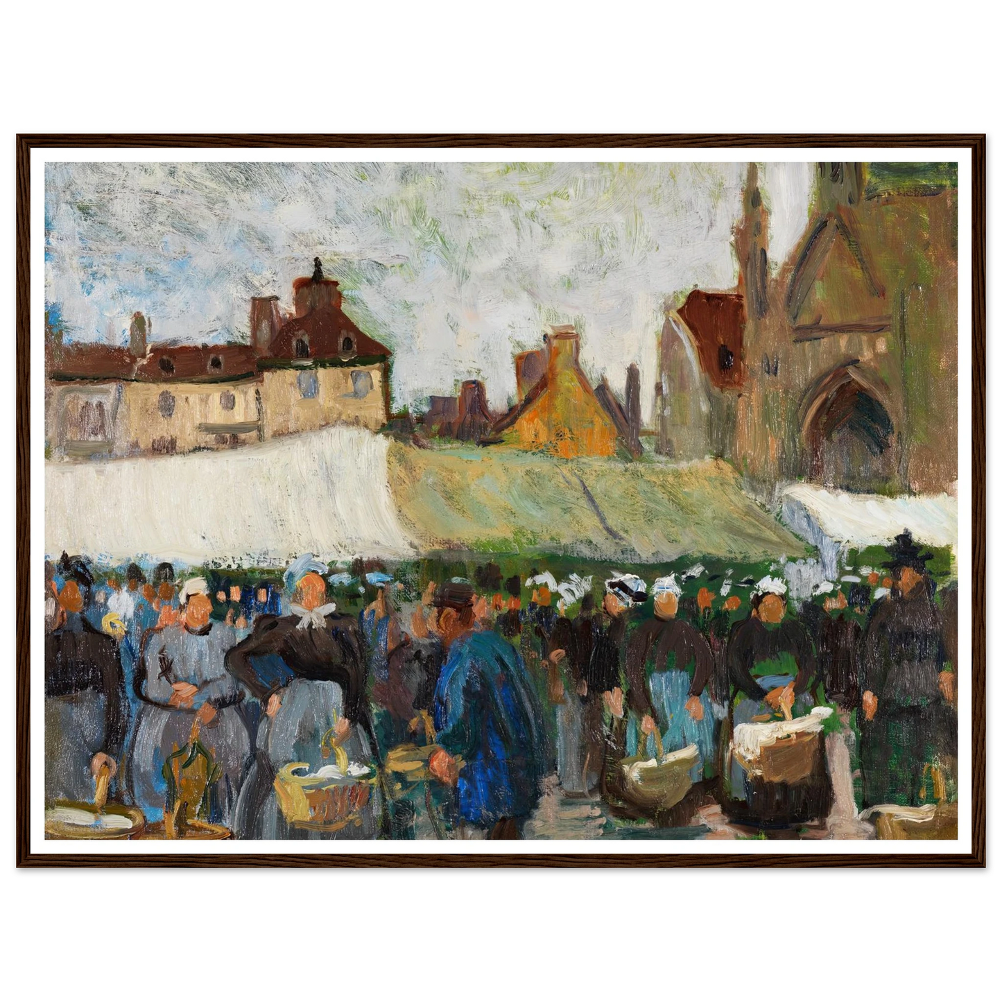 Marché à Falaise (Markt in Falaise) (1905) Art Print | Raoul Dufy - Framed Poster - 30x40 cm / 12x16″ - Black frame