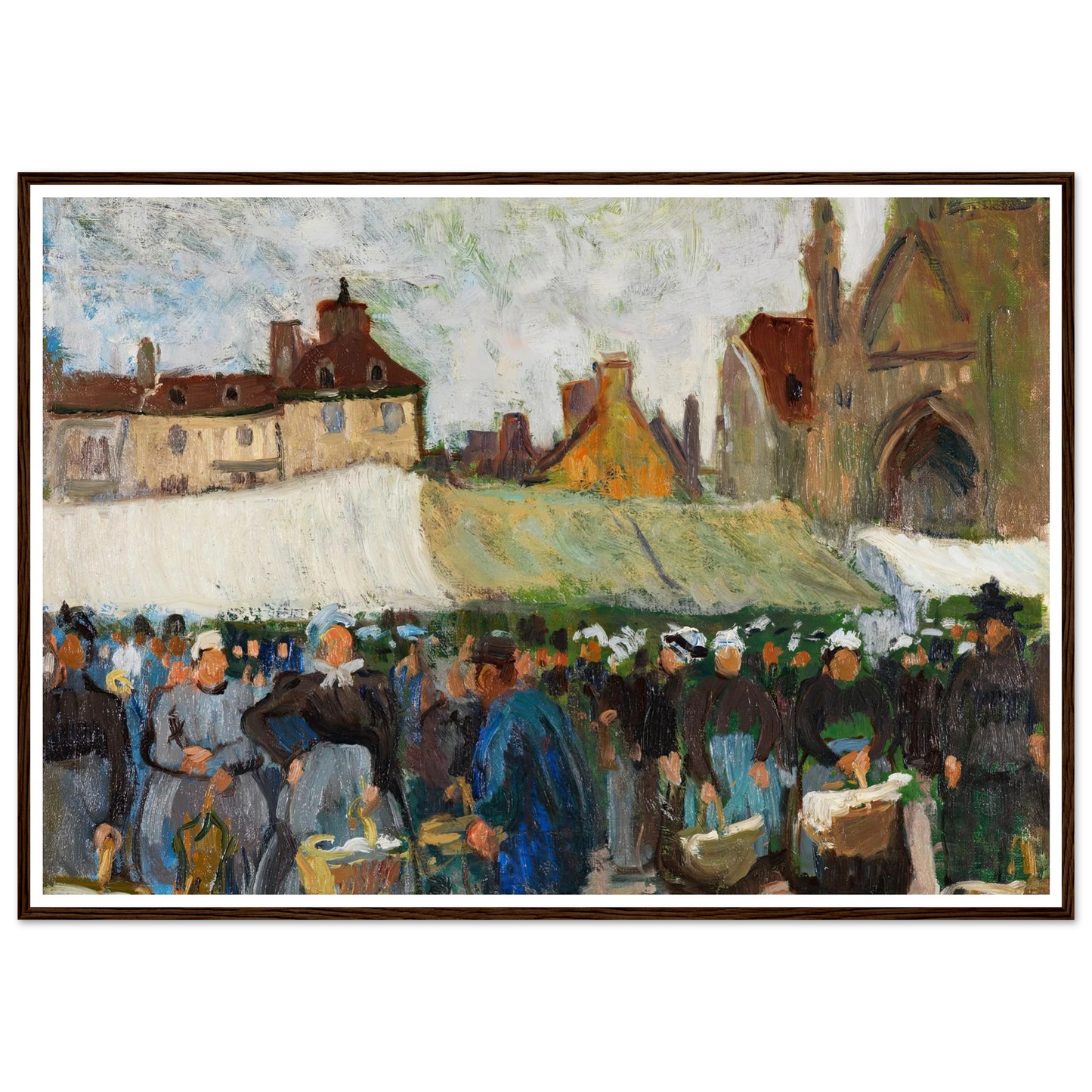 Marché à Falaise (Markt in Falaise) (1905) Art Print | Raoul Dufy - Framed Poster - 30x40 cm / 12x16″ - Black frame