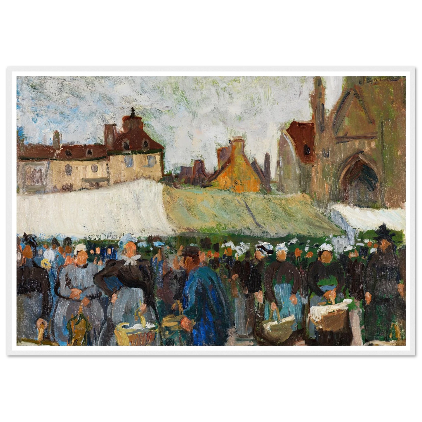 Marché à Falaise (Markt in Falaise) (1905) Art Print | Raoul Dufy - Framed Poster - 30x40 cm / 12x16″ - Black frame