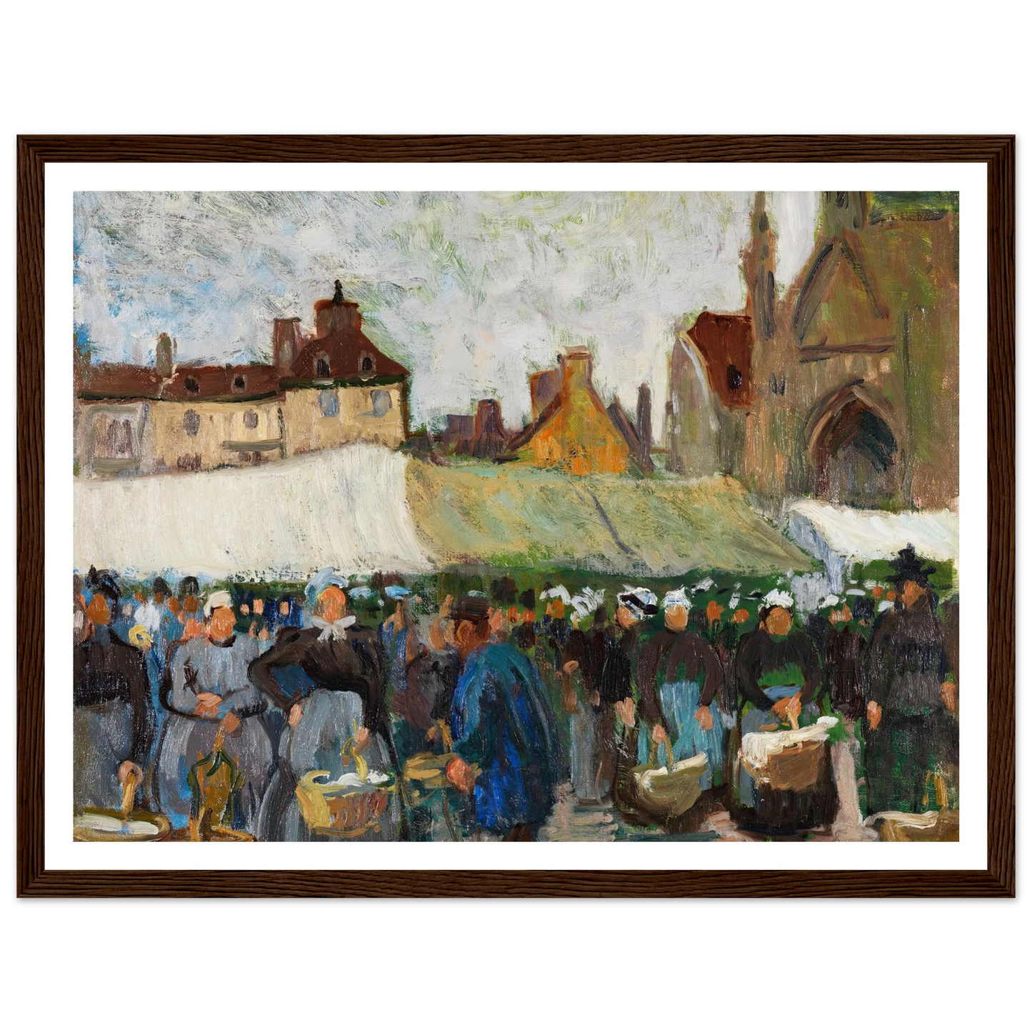 Marché à Falaise (Markt in Falaise) (1905) Art Print | Raoul Dufy - Framed Poster - 30x40 cm / 12x16″ - Black frame