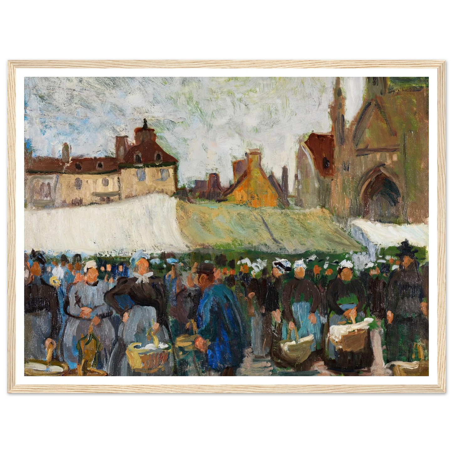 Marché à Falaise (Markt in Falaise) (1905) Art Print | Raoul Dufy - Framed Poster - 30x40 cm / 12x16″ - Black frame