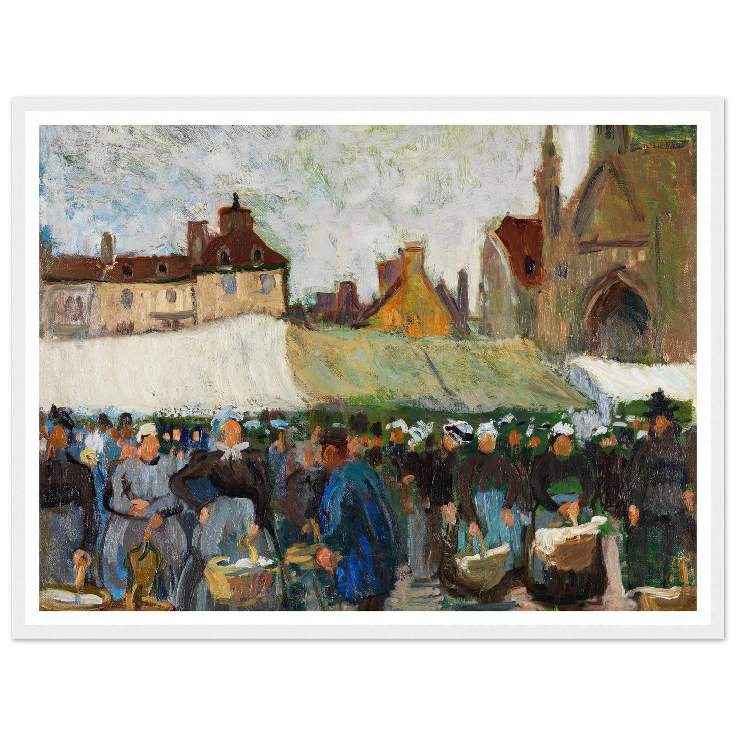 Marché à Falaise (Markt in Falaise) (1905) Art Print | Raoul Dufy - Framed Poster - 30x40 cm / 12x16″ - Black frame