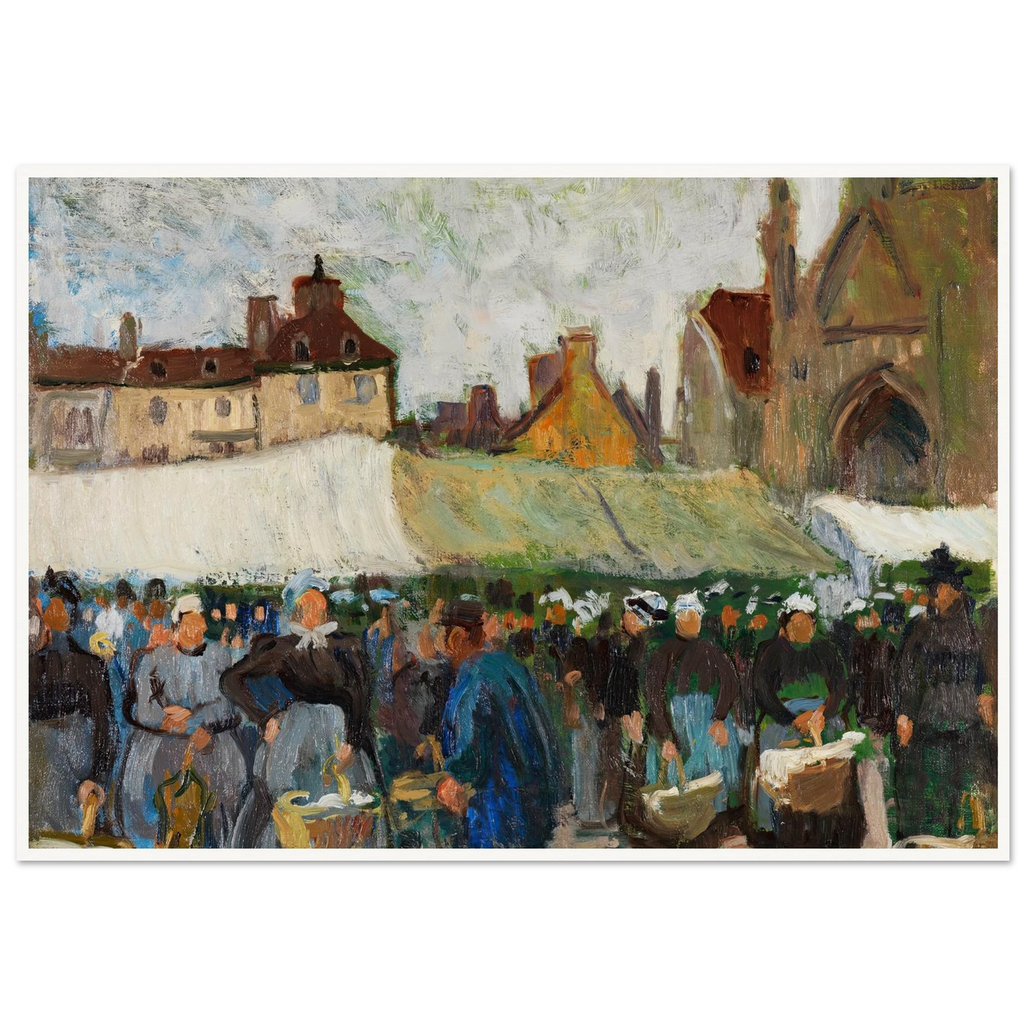 Marché à Falaise (Markt in Falaise) (1905) Art Print | Raoul Dufy - Framed Poster - 30x40 cm / 12x16″ - Black frame