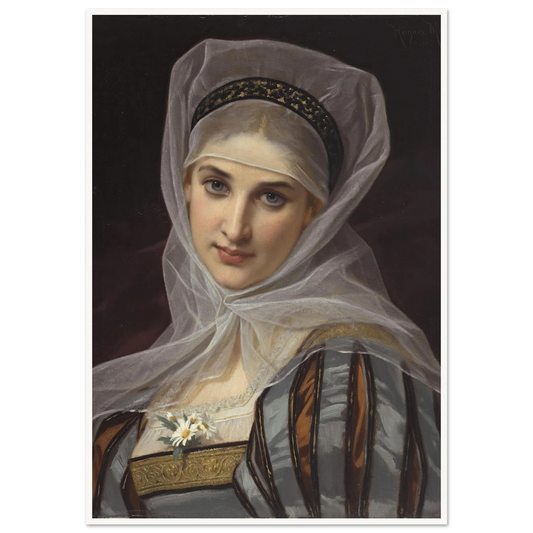 Marguerite (1878) Art Print | Hugues Merle - Framed Poster - 30x40 cm / 12x16″ - Black frame