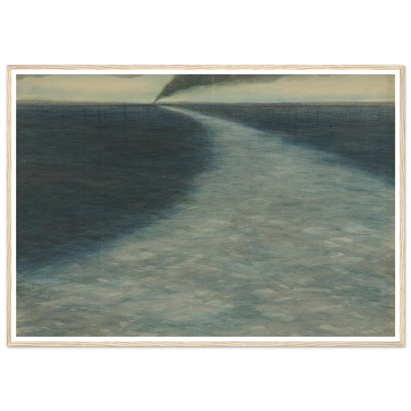 Marine met kielzog (1902) Art Print | Leon Spilliaert - Framed Poster - 30x40 cm / 12x16″ - Black frame