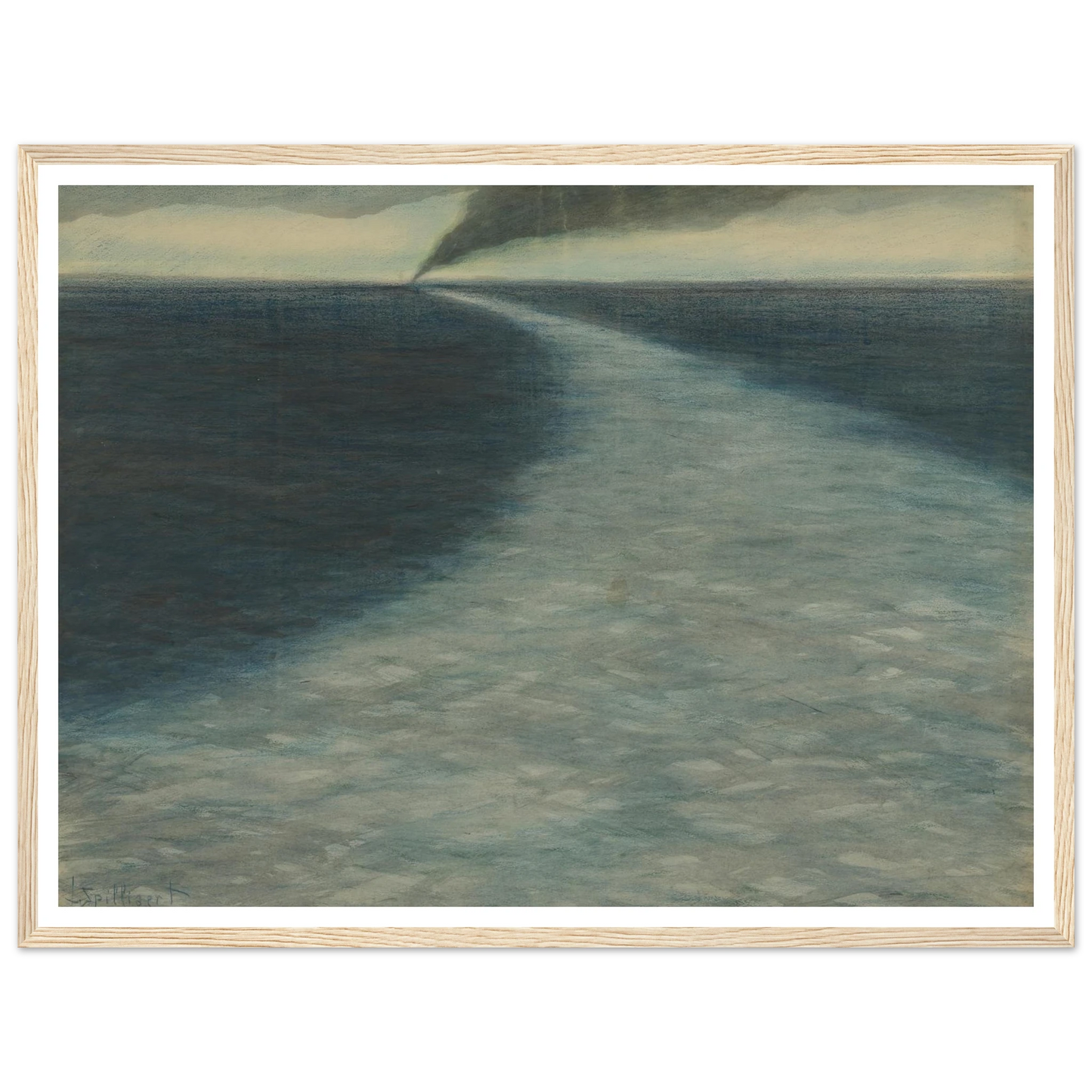 Marine met kielzog (1902) Art Print | Leon Spilliaert - Framed Poster - 30x40 cm / 12x16″ - Black frame