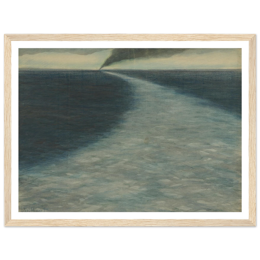 Marine met kielzog (1902) Art Print | Leon Spilliaert - Framed Poster - 30x40 cm / 12x16″ - Black frame