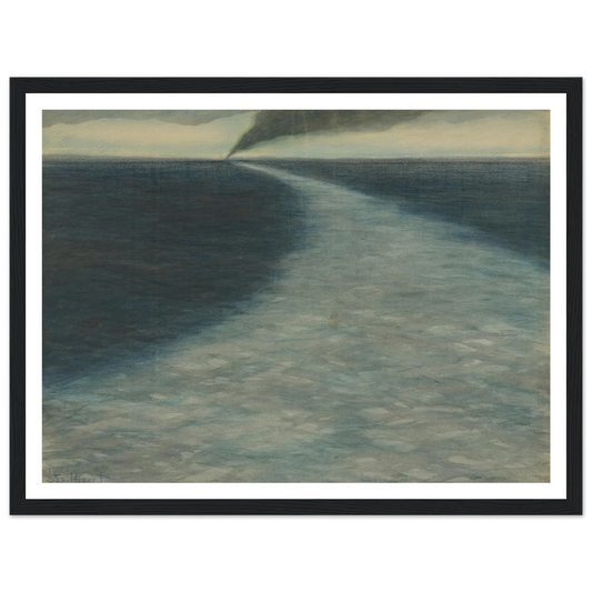 Marine met kielzog (1902) Art Print | Leon Spilliaert - Framed Poster - 30x40 cm / 12x16″ - Black frame