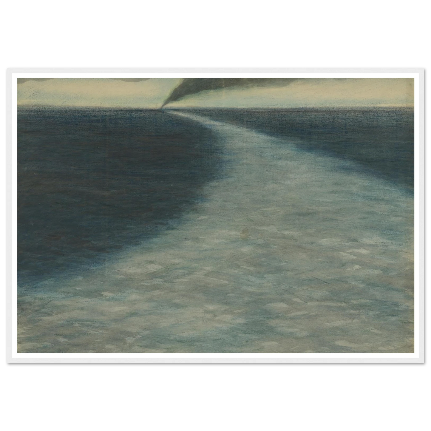 Marine met kielzog (1902) Art Print | Leon Spilliaert - Framed Poster - 30x40 cm / 12x16″ - Black frame