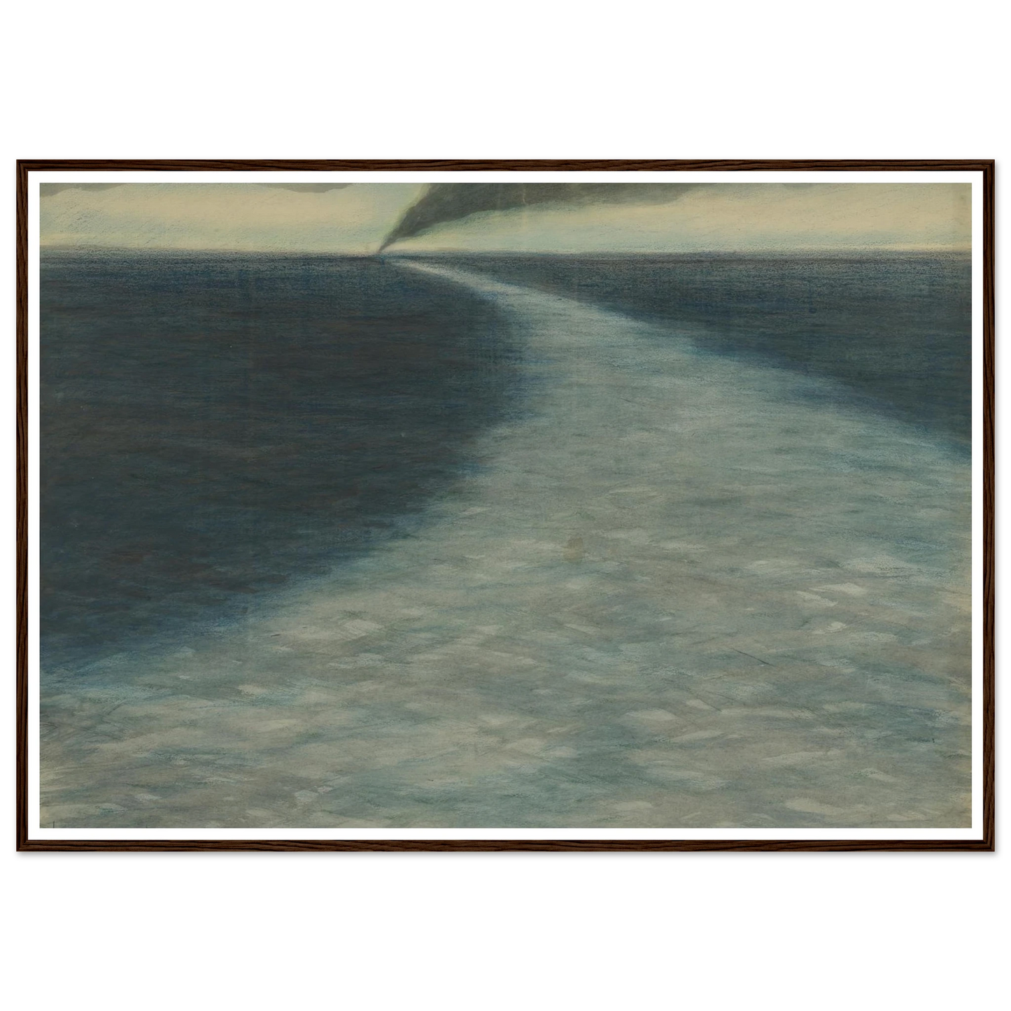 Marine met kielzog (1902) Art Print | Leon Spilliaert - Framed Poster - 30x40 cm / 12x16″ - Black frame