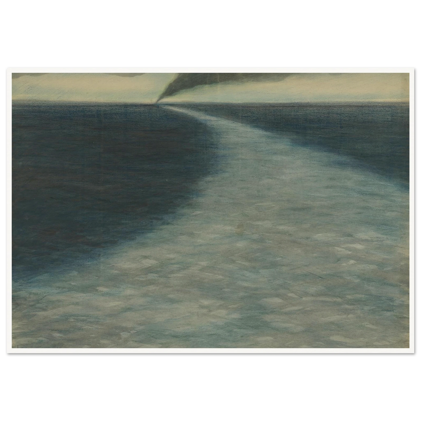 Marine met kielzog (1902) Art Print | Leon Spilliaert - Framed Poster - 30x40 cm / 12x16″ - Black frame