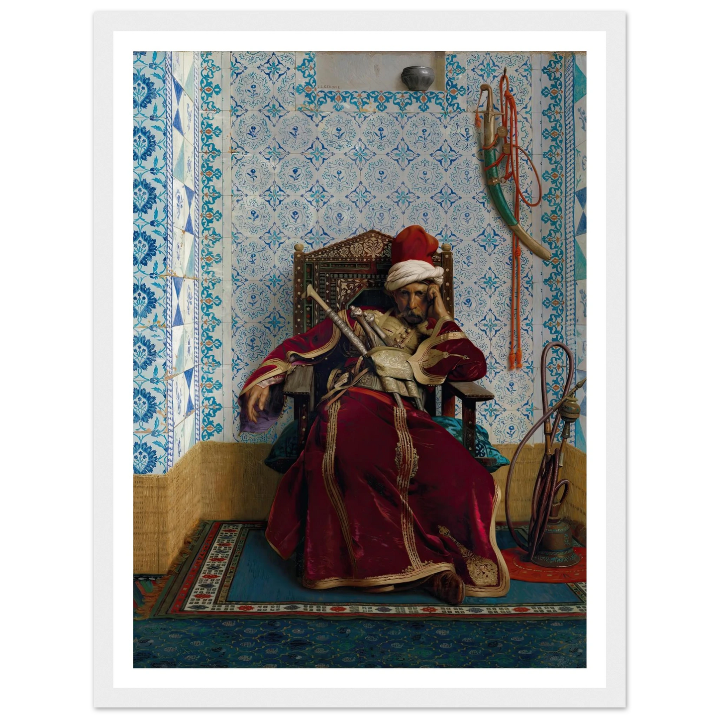 Markos Botsaris (1874) Art Print | Jean Leon Gerome - Framed Poster - 30x40 cm / 12x16″ - Black frame
