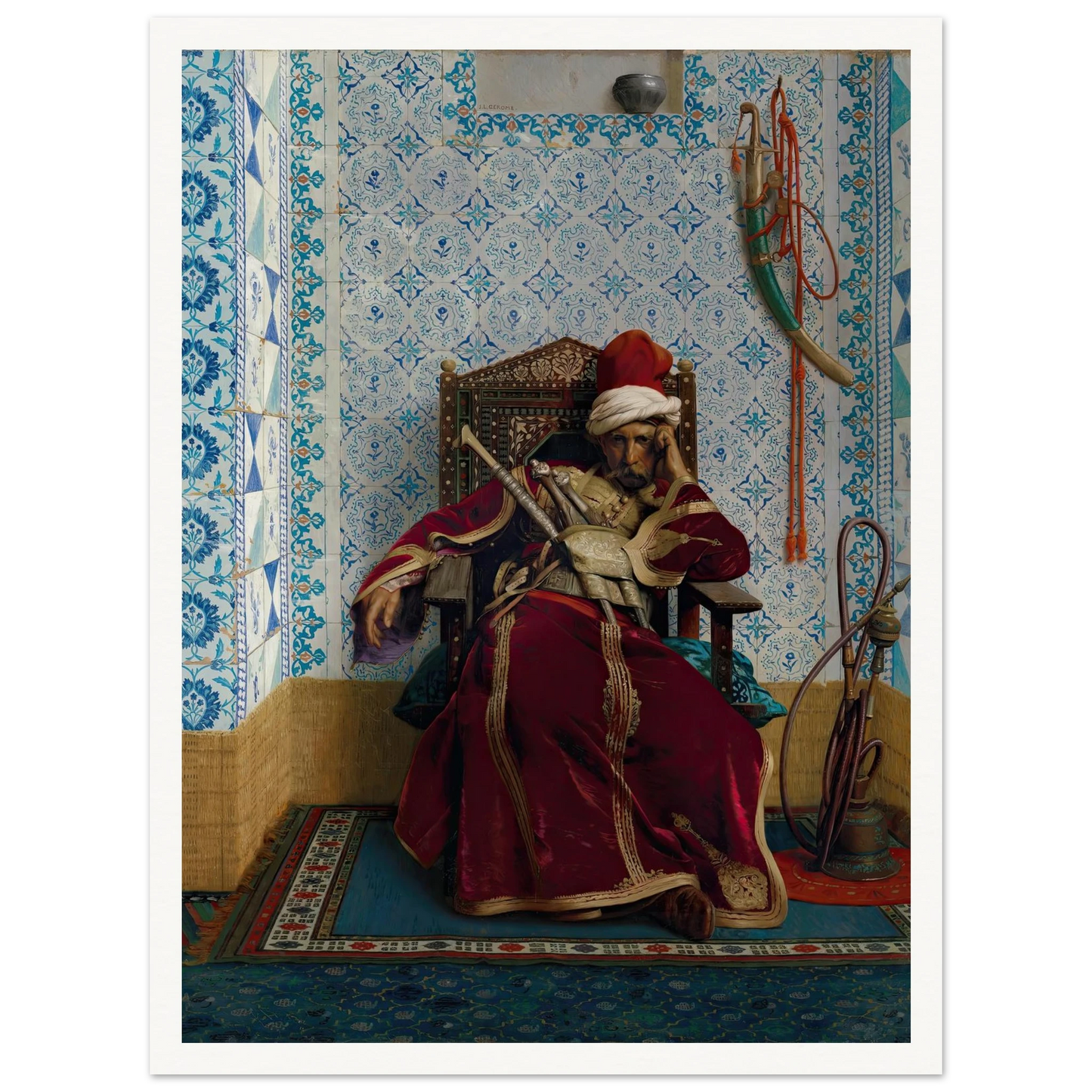 Markos Botsaris (1874) Art Print | Jean Leon Gerome - Framed Poster - 30x40 cm / 12x16″ - Black frame
