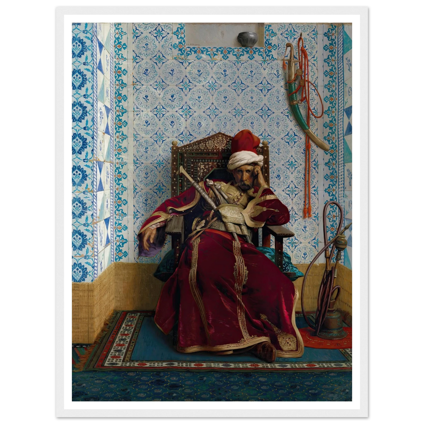 Markos Botsaris (1874) Art Print | Jean Leon Gerome - Framed Poster - 30x40 cm / 12x16″ - Black frame