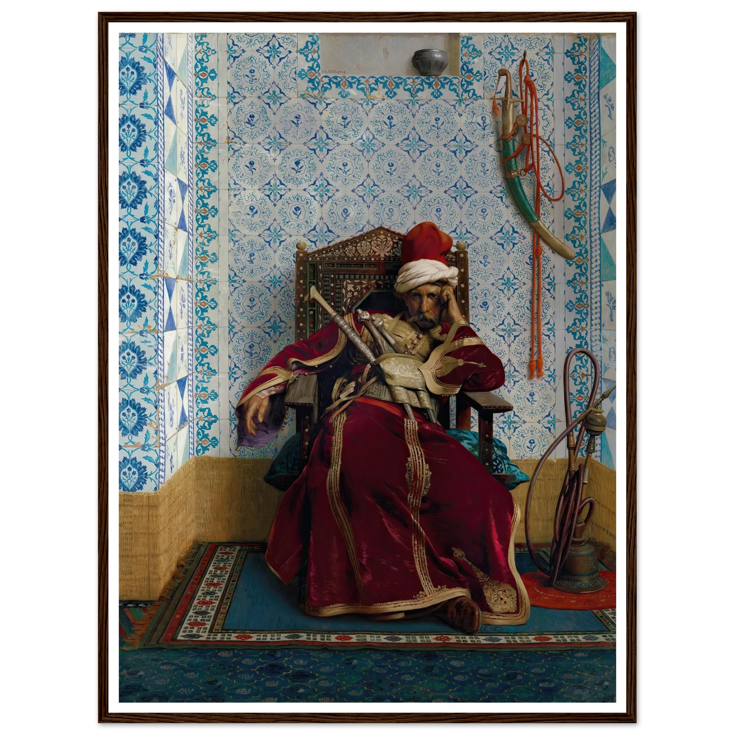 Markos Botsaris (1874) Art Print | Jean Leon Gerome - Framed Poster - 30x40 cm / 12x16″ - Black frame