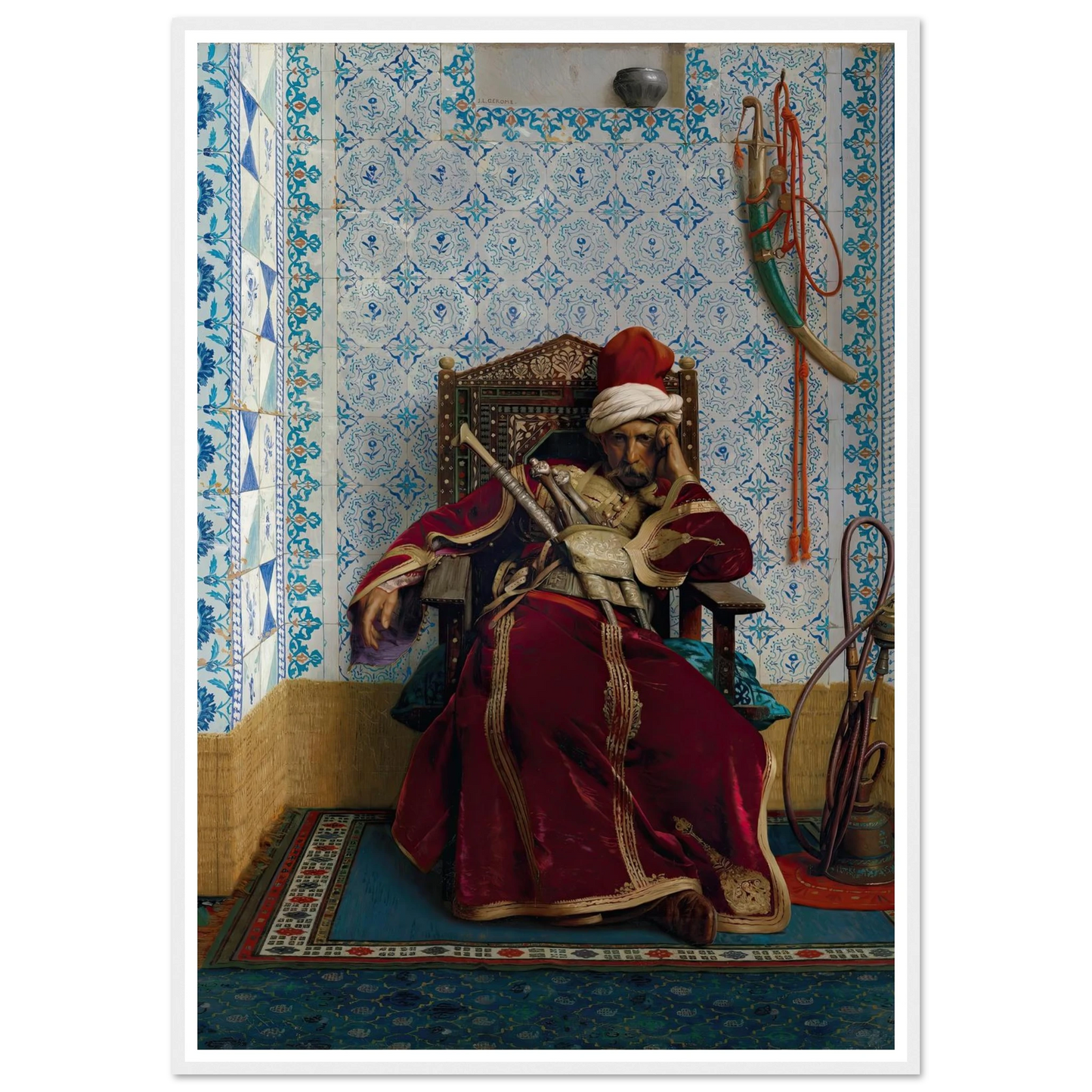 Markos Botsaris (1874) Art Print | Jean Leon Gerome - Framed Poster - 30x40 cm / 12x16″ - Black frame