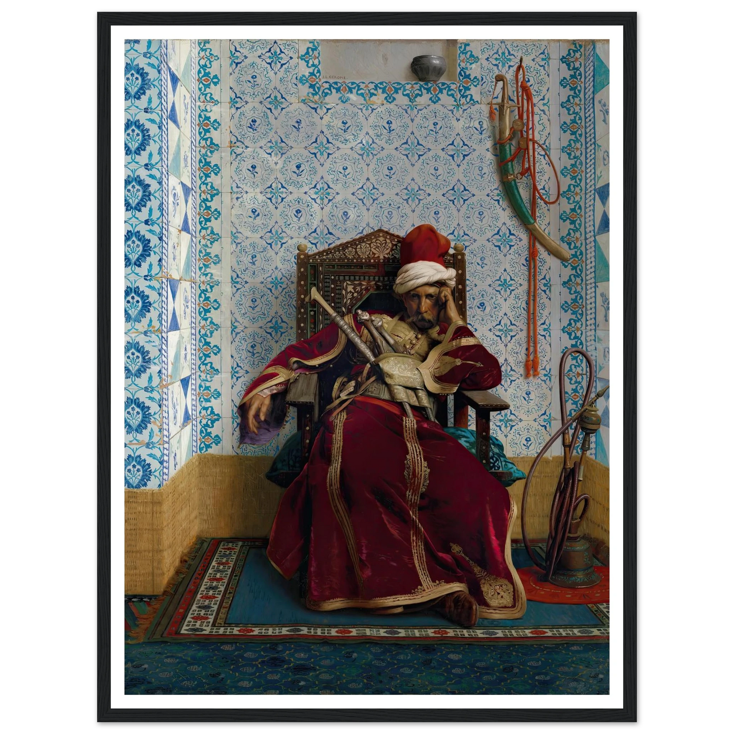 Markos Botsaris (1874) Art Print | Jean Leon Gerome - Framed Poster - 30x40 cm / 12x16″ - Black frame