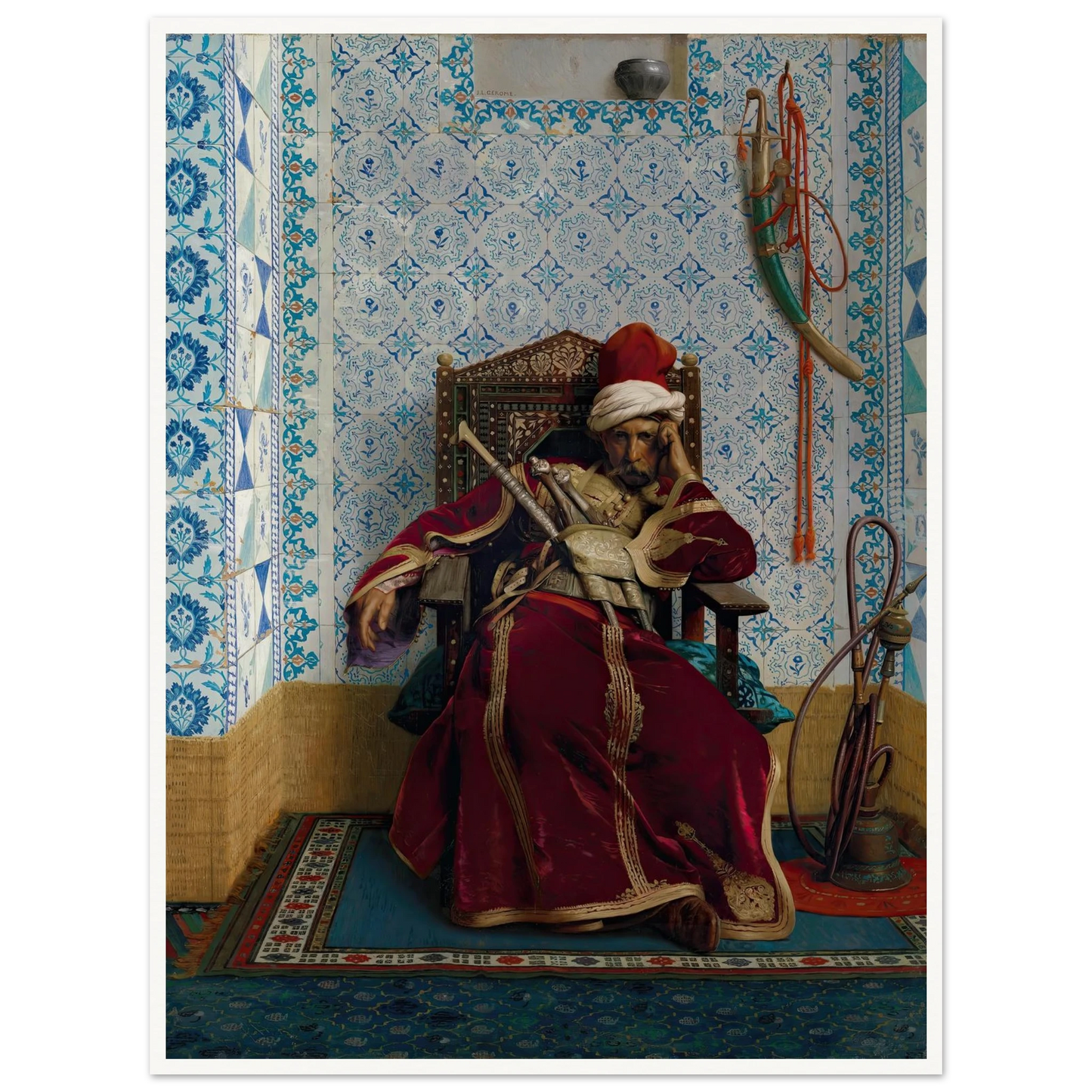 Markos Botsaris (1874) Art Print | Jean Leon Gerome - Framed Poster - 30x40 cm / 12x16″ - Black frame