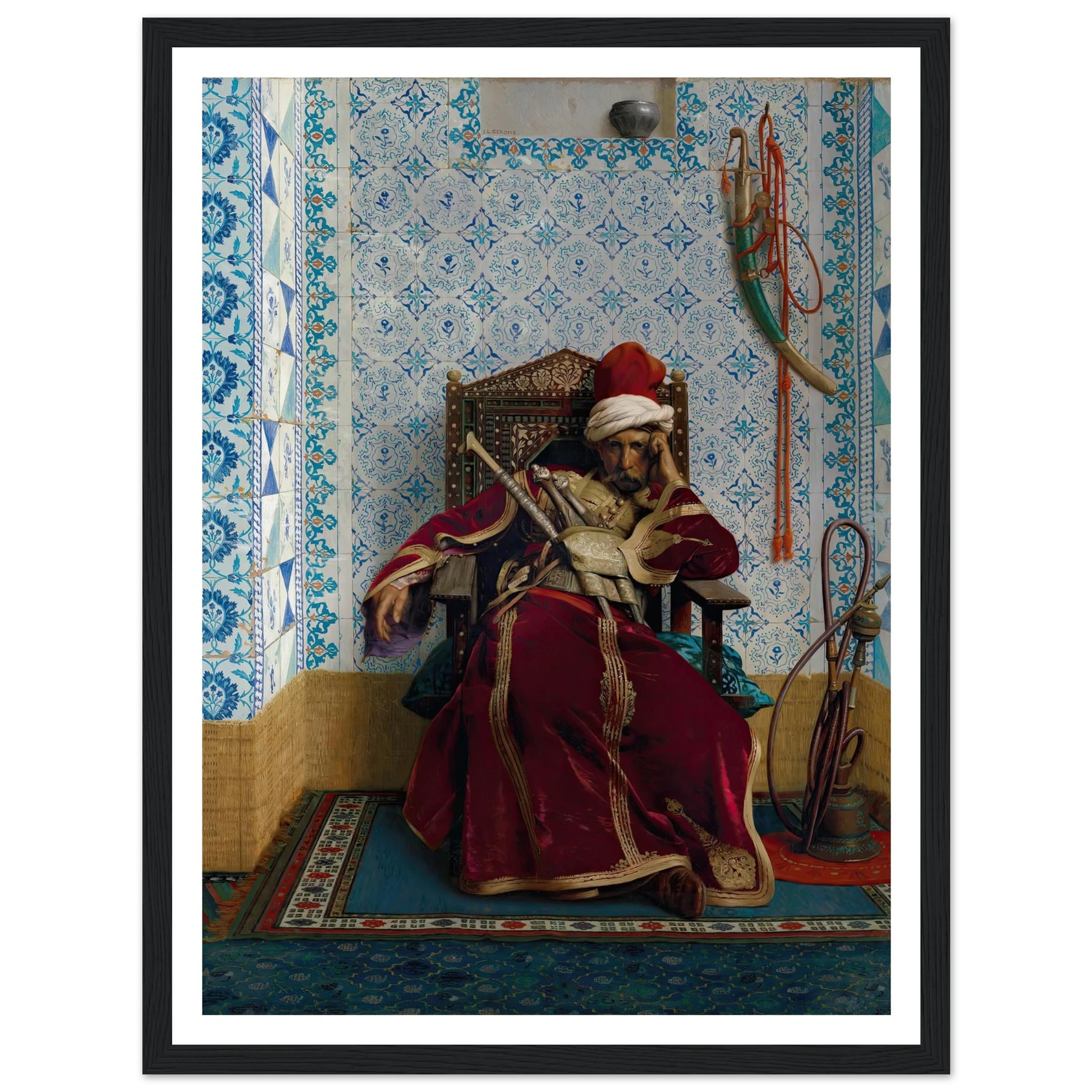 Markos Botsaris (1874) Art Print | Jean Leon Gerome - Framed Poster - 30x40 cm / 12x16″ - Black frame