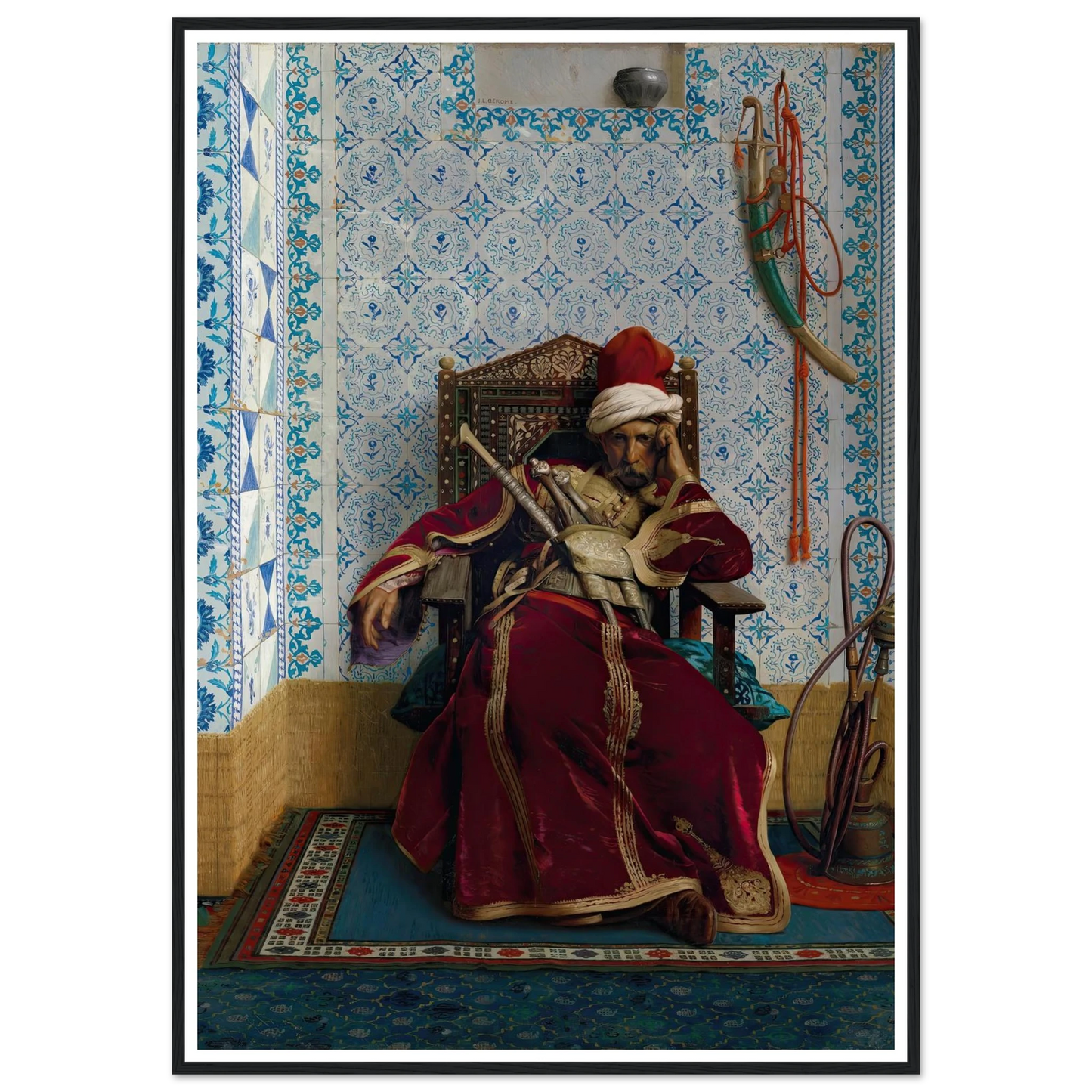 Markos Botsaris (1874) Art Print | Jean Leon Gerome - Framed Poster - 30x40 cm / 12x16″ - Black frame