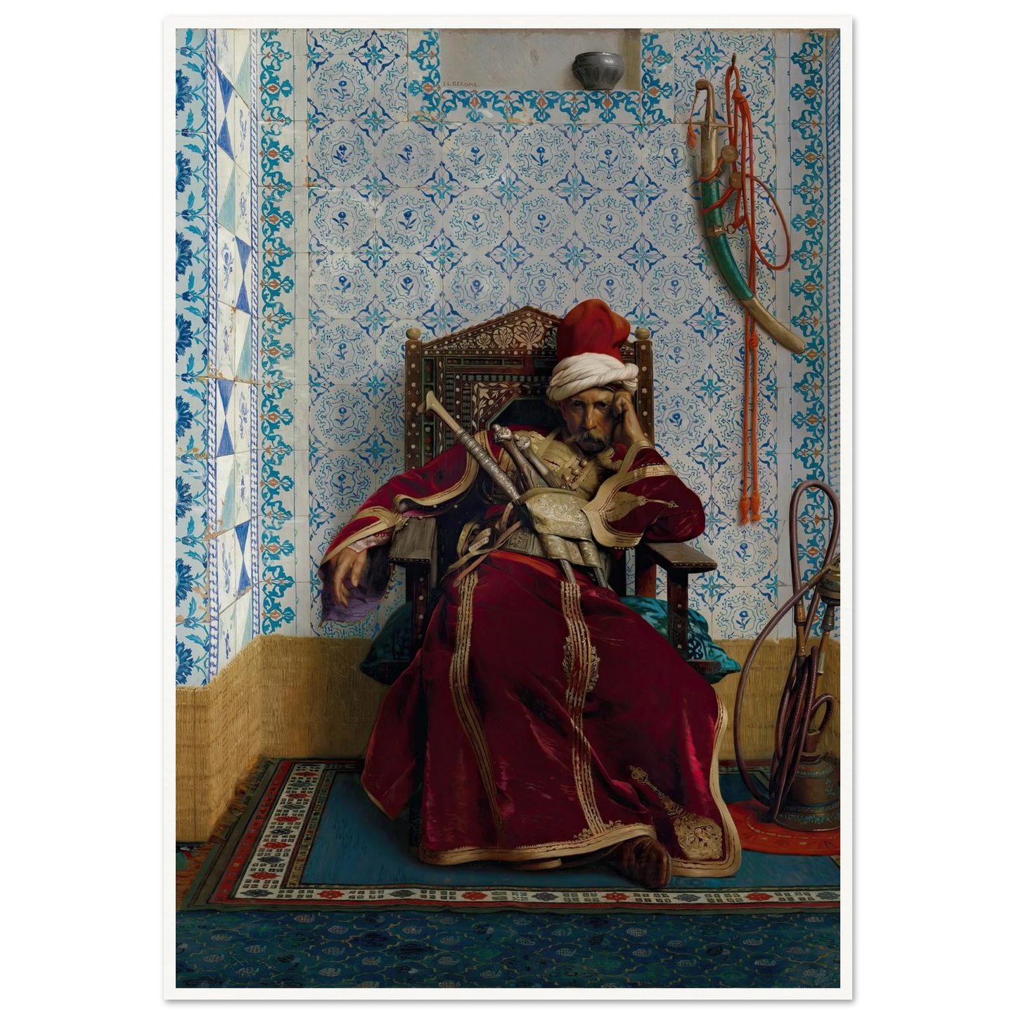 Markos Botsaris (1874) Art Print | Jean Leon Gerome - Framed Poster - 30x40 cm / 12x16″ - Black frame