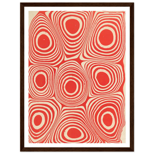 Marmorpapier (Kreise und kreisförmige Ringe) (1900 - 1921) Art Print | Anker Kyster - Framed Poster - 30x40 cm / 12x16″ - Black frame