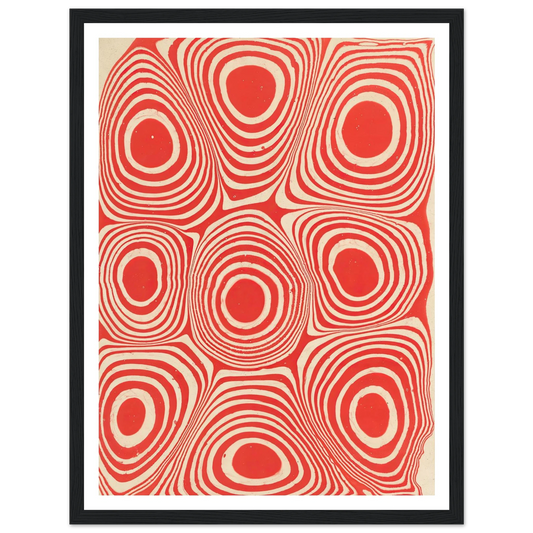 Marmorpapier (Kreise und kreisförmige Ringe) (1900 - 1921) Art Print | Anker Kyster - Framed Poster - 30x40 cm / 12x16″ - Black frame