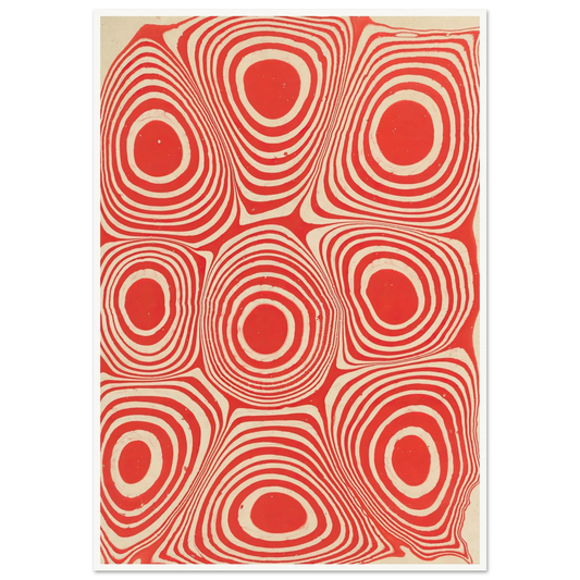 Marmorpapier (Kreise und kreisförmige Ringe) (1900 - 1921) Art Print | Anker Kyster - Framed Poster - 30x40 cm / 12x16″ - Black frame