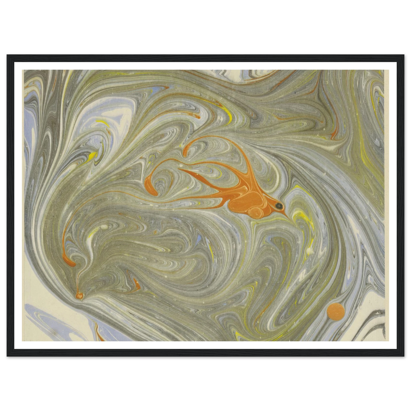 Marmorpapier (mit Vogelmotiv) (1903 - 1907) Art Print | Josef Hoffmann - Framed Poster - 30x40 cm / 12x16″ - Black frame