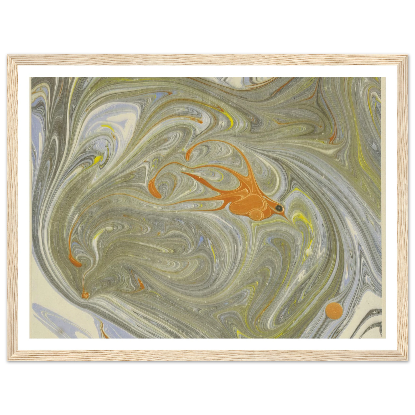 Marmorpapier (mit Vogelmotiv) (1903 - 1907) Art Print | Josef Hoffmann - Framed Poster - 30x40 cm / 12x16″ - Black frame