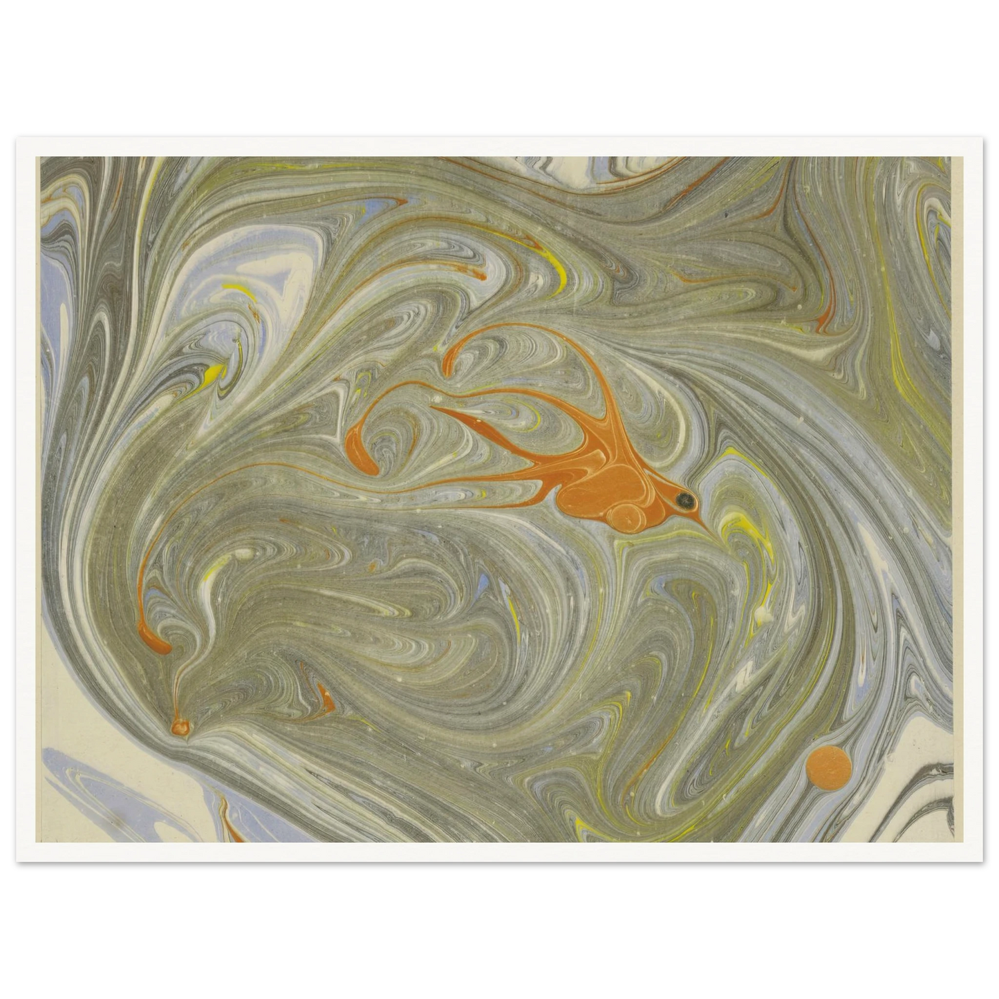 Marmorpapier (mit Vogelmotiv) (1903 - 1907) Art Print | Josef Hoffmann - Framed Poster - 30x40 cm / 12x16″ - Black frame