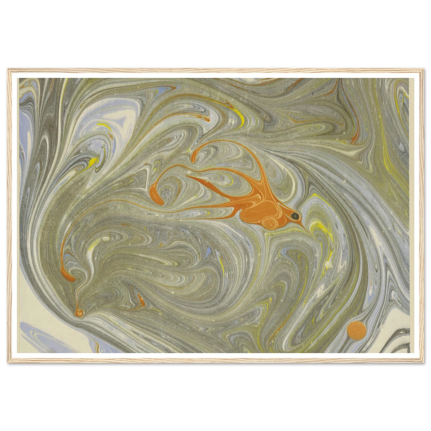 Marmorpapier (mit Vogelmotiv) (1903 - 1907) Art Print | Josef Hoffmann - Framed Poster - 30x40 cm / 12x16″ - Black frame