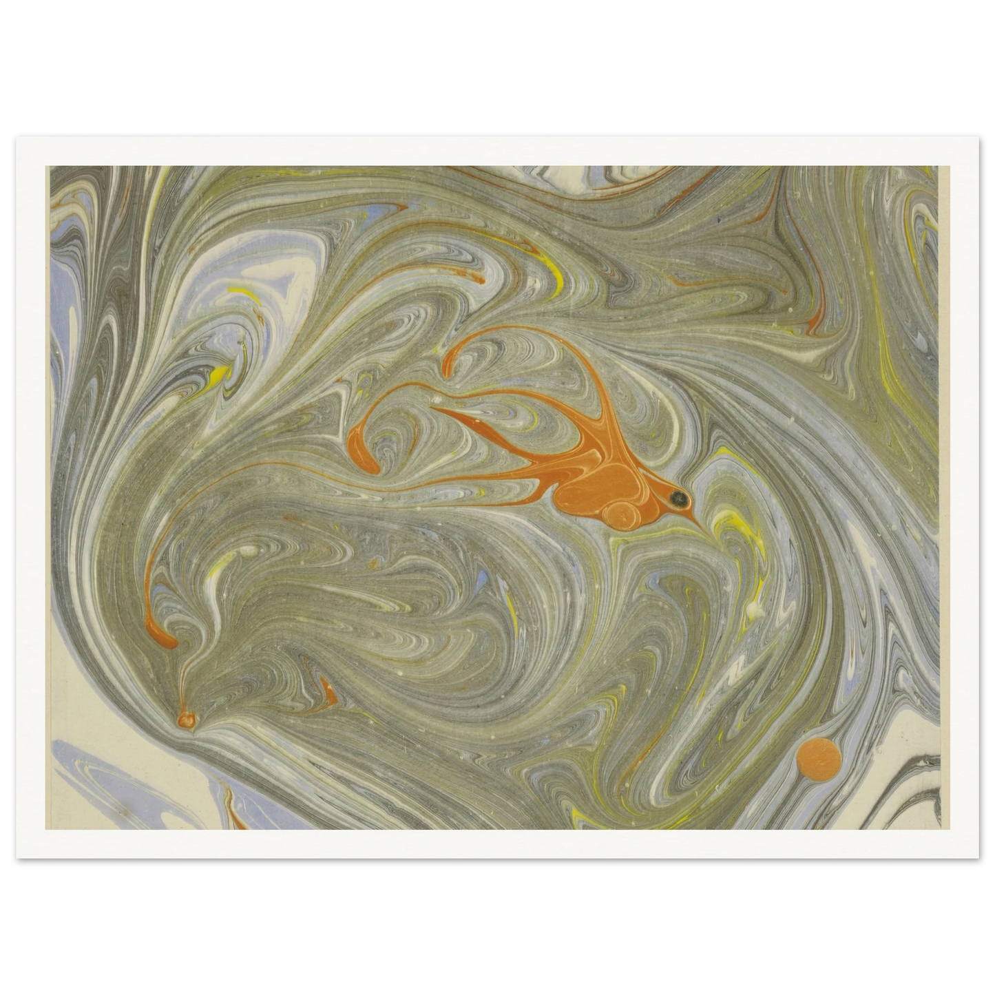 Marmorpapier (mit Vogelmotiv) (1903 - 1907) Art Print | Josef Hoffmann - Framed Poster - 30x40 cm / 12x16″ - Black frame