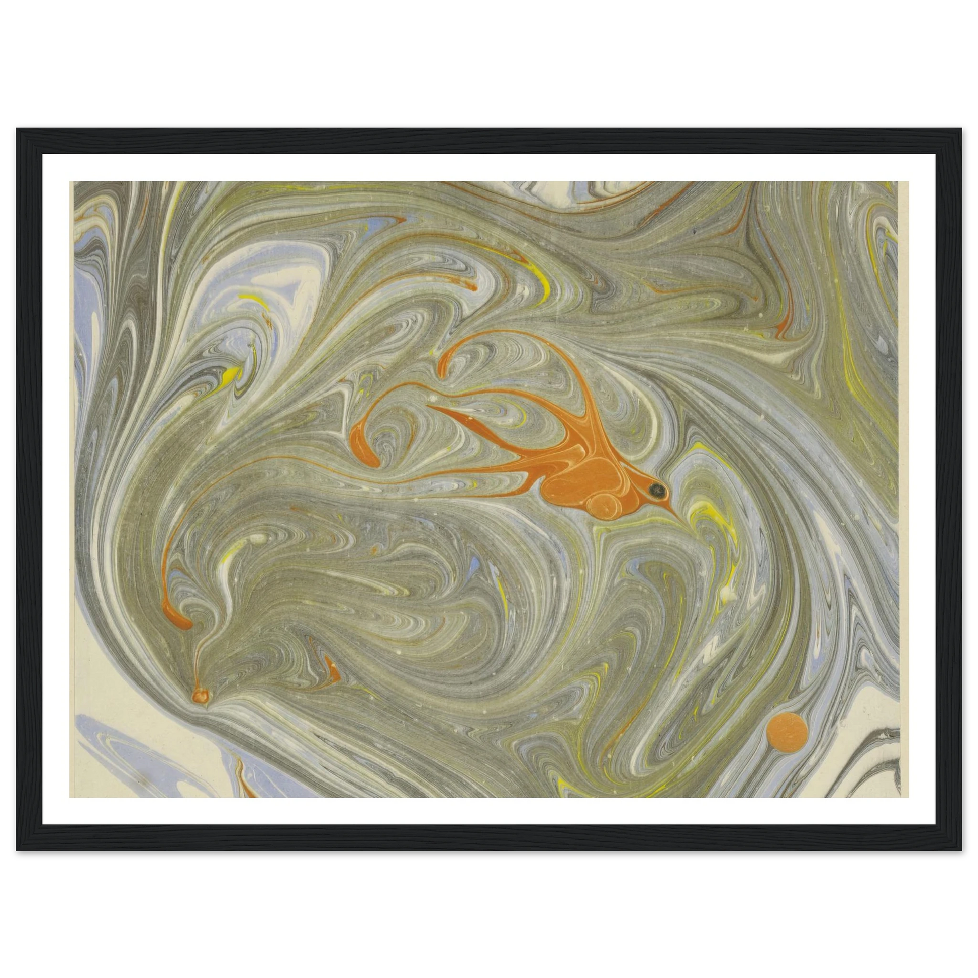 Marmorpapier (mit Vogelmotiv) (1903 - 1907) Art Print | Josef Hoffmann - Framed Poster - 30x40 cm / 12x16″ - Black frame