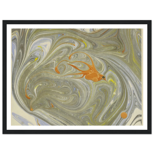 Marmorpapier (mit Vogelmotiv) (1903 - 1907) Art Print | Josef Hoffmann - Framed Poster - 30x40 cm / 12x16″ - Black frame