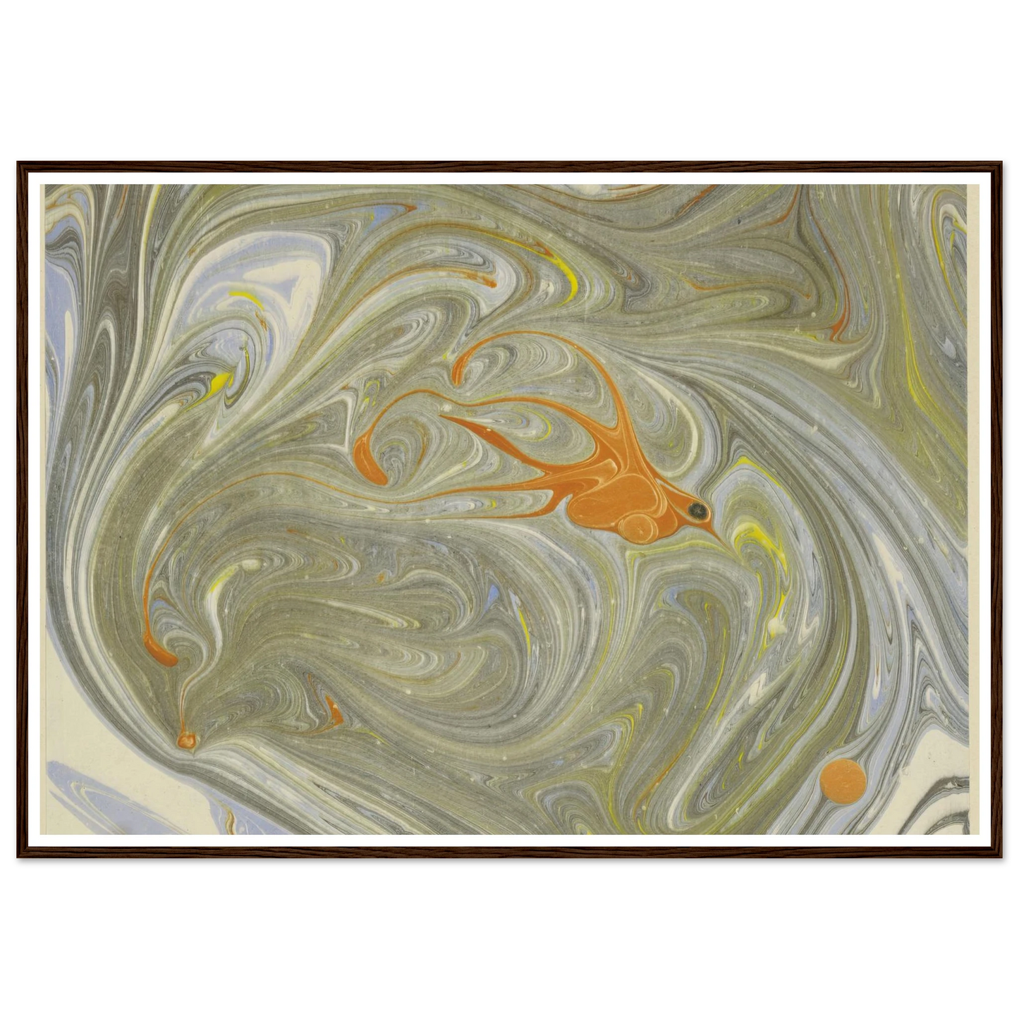 Marmorpapier (mit Vogelmotiv) (1903 - 1907) Art Print | Josef Hoffmann - Framed Poster - 30x40 cm / 12x16″ - Black frame