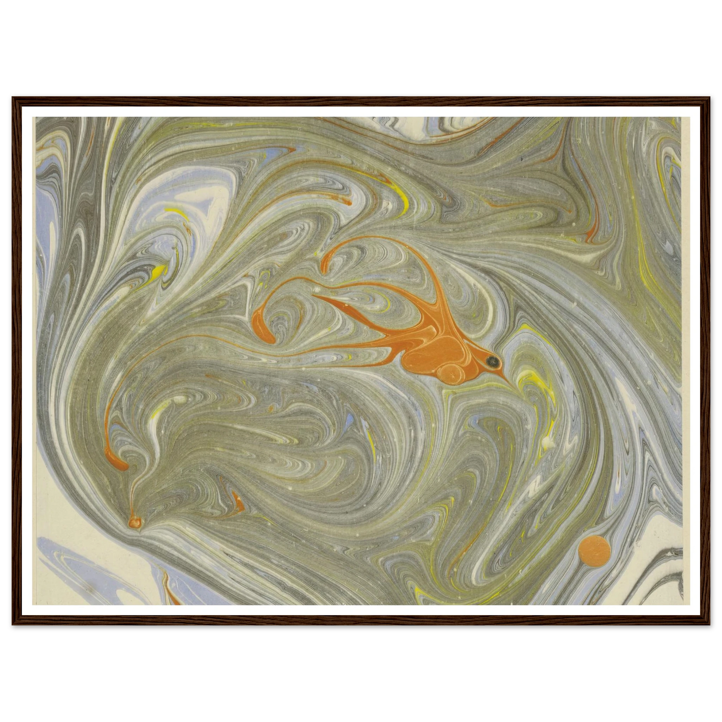 Marmorpapier (mit Vogelmotiv) (1903 - 1907) Art Print | Josef Hoffmann - Framed Poster - 30x40 cm / 12x16″ - Black frame