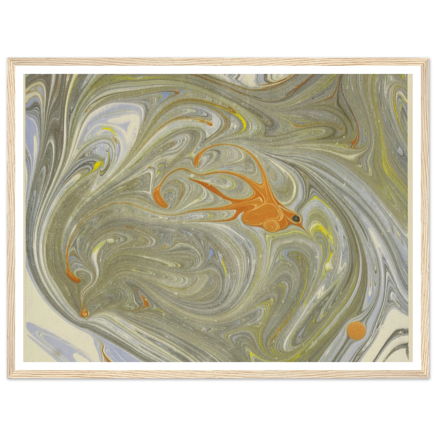 Marmorpapier (mit Vogelmotiv) (1903 - 1907) Art Print | Josef Hoffmann - Framed Poster - 30x40 cm / 12x16″ - Black frame