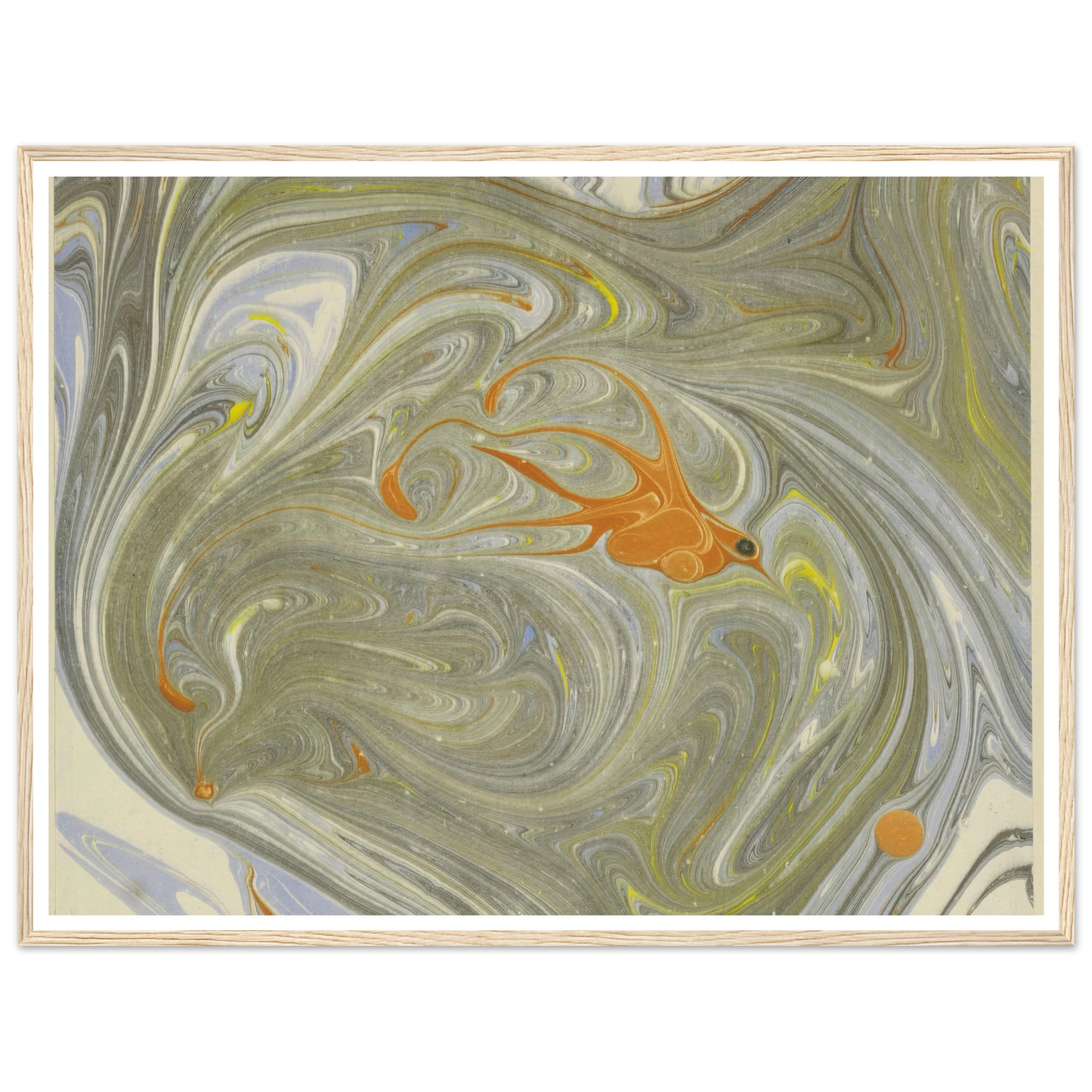 Marmorpapier (mit Vogelmotiv) (1903 - 1907) Art Print | Josef Hoffmann - Framed Poster - 30x40 cm / 12x16″ - Black frame