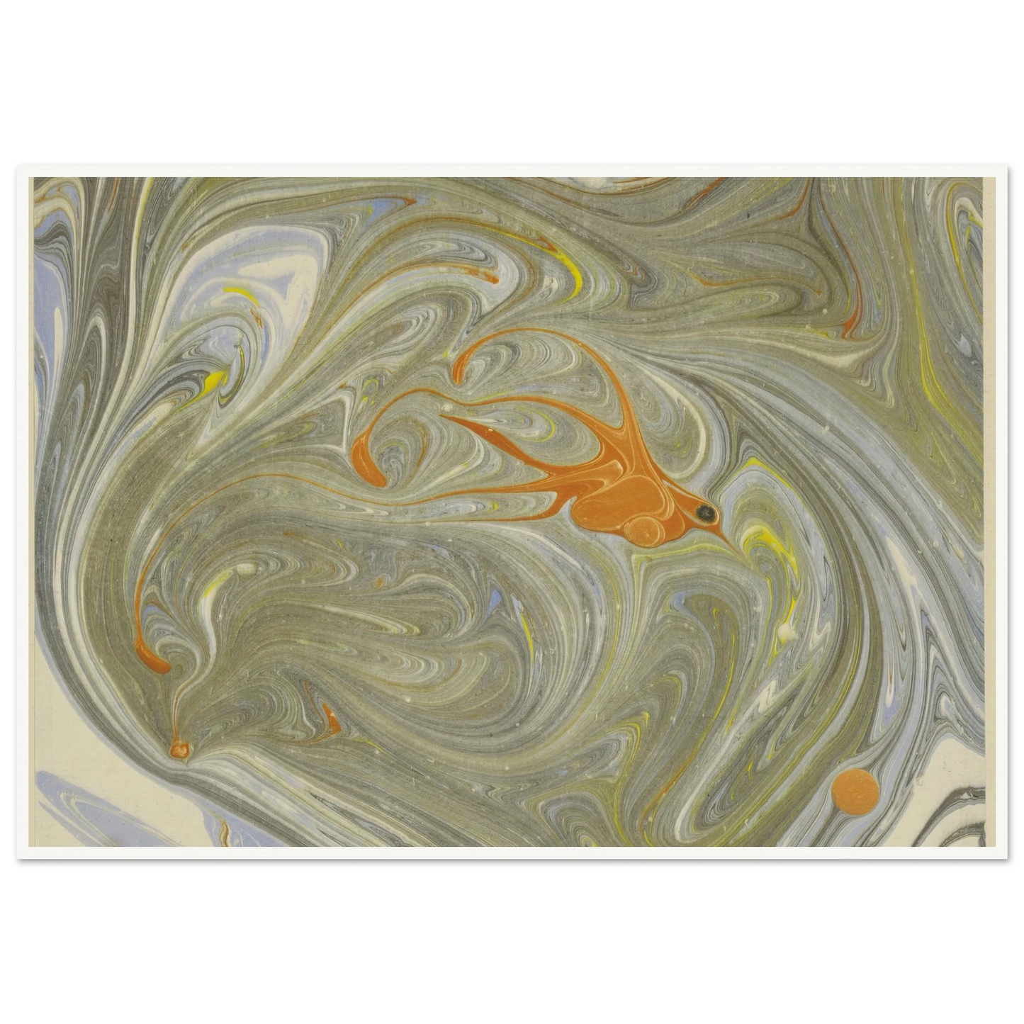 Marmorpapier (mit Vogelmotiv) (1903 - 1907) Art Print | Josef Hoffmann - Framed Poster - 30x40 cm / 12x16″ - Black frame